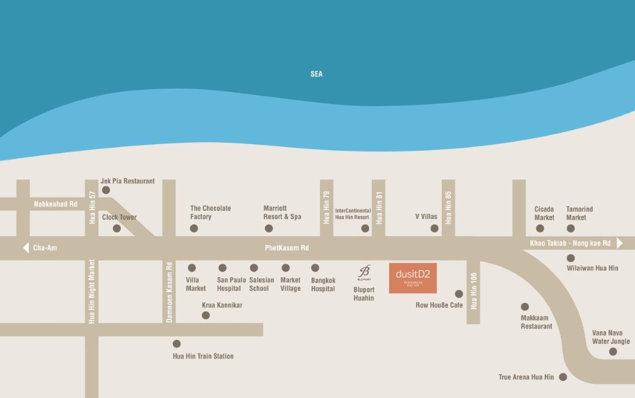 Huahin Dusitd2 Residences, Apartments Near Beach ภายนอก รูปภาพ